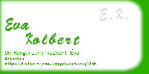 eva kolbert business card