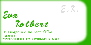 eva kolbert business card